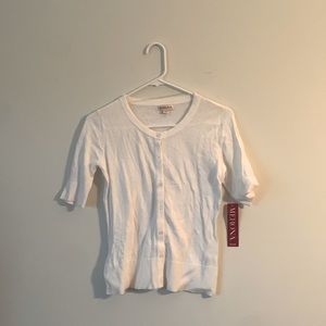 White Merona Button Up Sweater